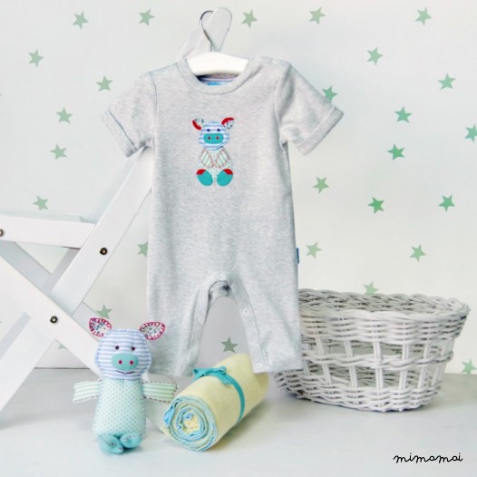 Patchwork Piggy Romper