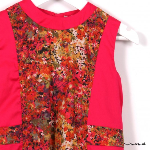 Panelled Dress pink splatter