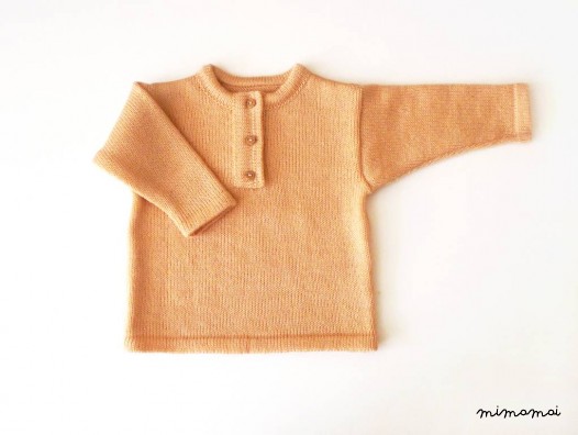 Babies/Children's Virgin wool sweater/Tshirt/Henley style/long sleeve top