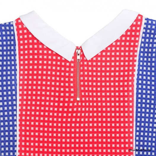 Collar T Dress blue and pink