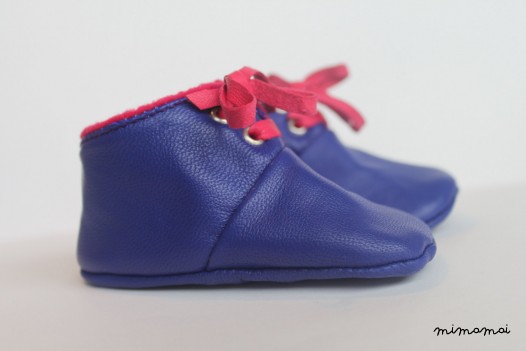 12 - 18 Months Slippers / Baby Shoes Lamb Leather Pink Purple