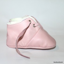 3-6 Months Slippers / Baby Shoes Lamb Leather pastel pink