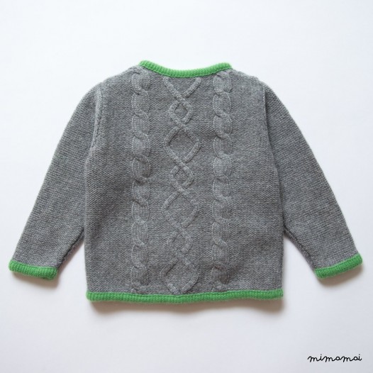 Aran Cardigan Dark Grey M&eacute;lange