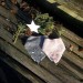 Baby fox scarf, handmade knitwear of organic cotton, soft rose