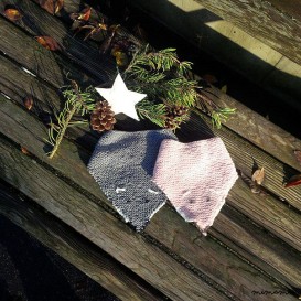 Baby fox scarf, handmade knitwear of organic cotton, soft rose