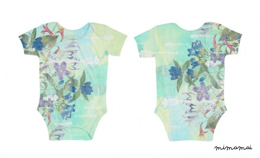 Florals and Dragonflies Onesie