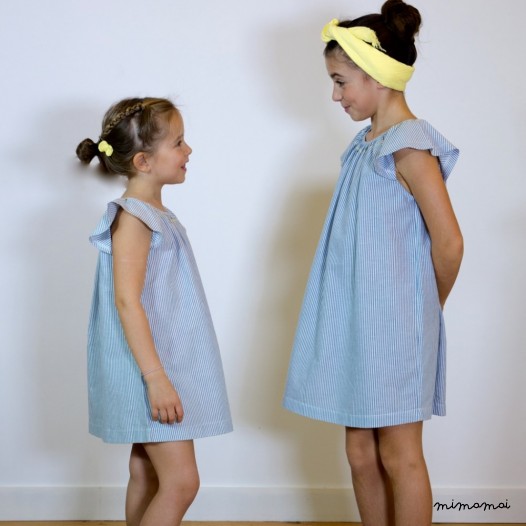 Robe &agrave; rayures brod&eacute;e Margaux
