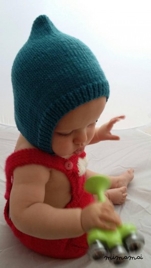 baby hat, knitted pixie cap, baby winter hat, new born photo prop 0-6 months